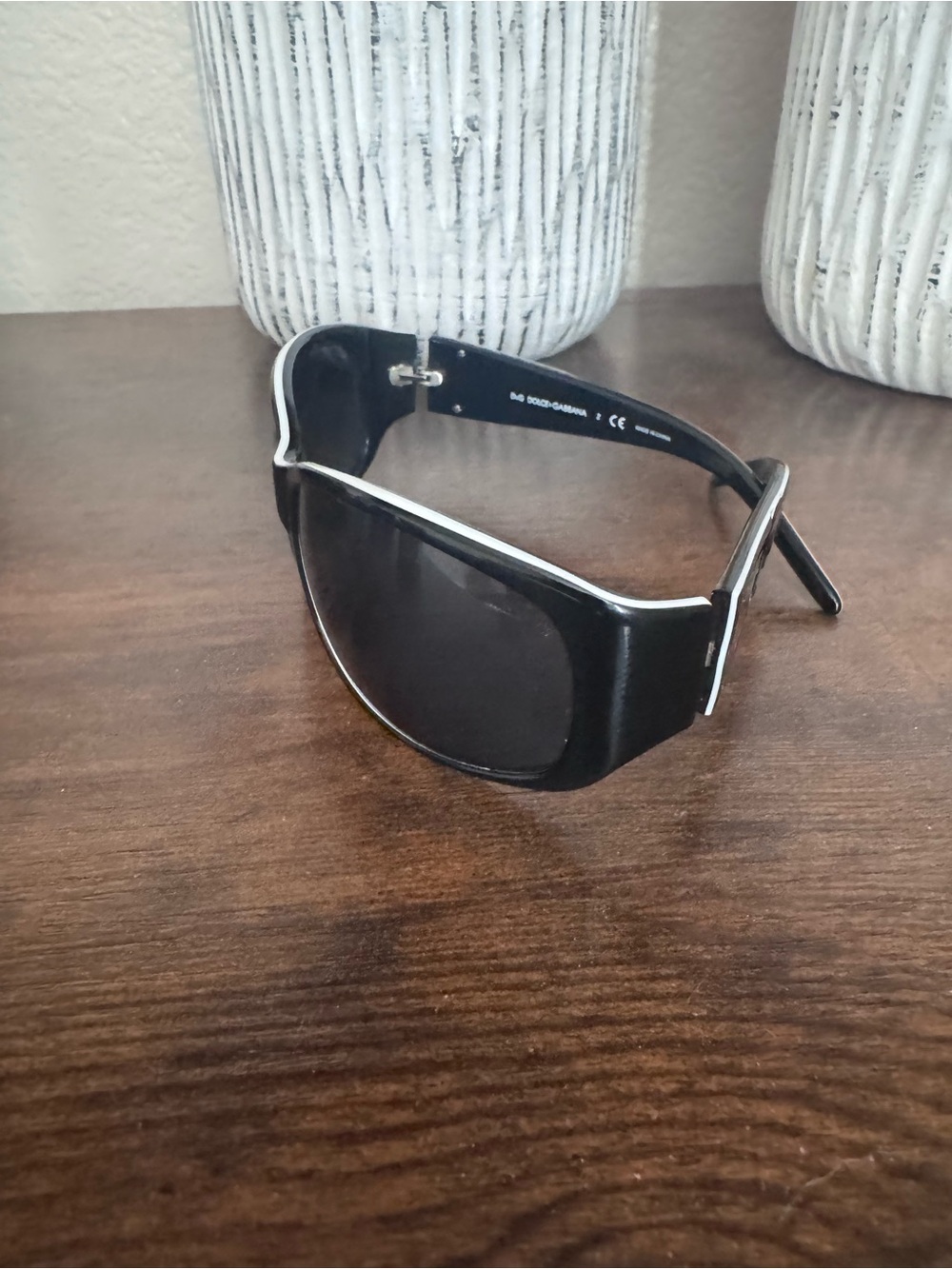 D&G Black Logo Wrap Sunglasses with Silver Accents - Picture 9 of 9